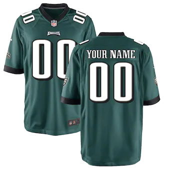 youth nike midnight green philadelphia eagles custom game j